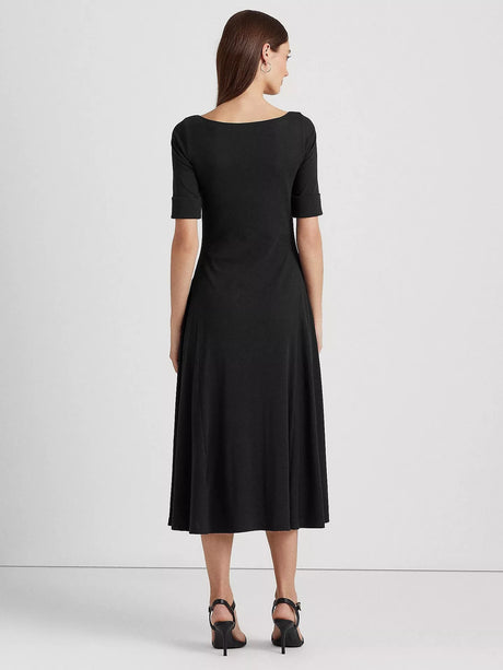 Ralph Lauren Munzie Fit & Flare Soft Stretch Cotton Dress - Black - Size S