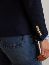 Ralph Lauren Women's Anfisa Patch Jacquard Cotton Blazer - Navy Blue - XS