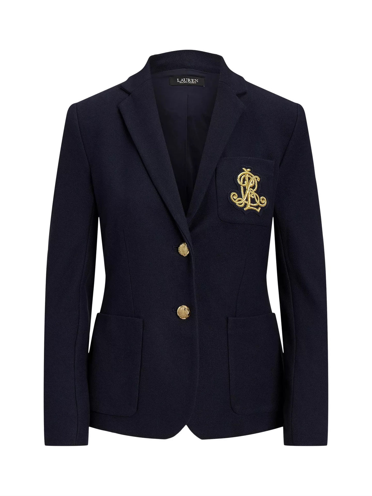 Ralph Lauren Women's Anfisa Patch Jacquard Cotton Blazer - Navy Blue - XS