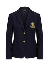 Ralph Lauren Women's Anfisa Patch Jacquard Cotton Blazer - Navy Blue - XS