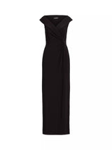 Ralph Lauren Leonidas Floor Length Column Womens Gown Dress Black - Size 12