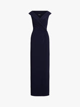 Ralph Lauren Leonidas Floor Length Column Gown Lighthouse Navy - Size 18