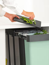 Brabantia Sort & Go 2 x 30L Built-in Under Sink Recycling Bin - Dark Grey