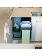 Brabantia Sort & Go 2 x 30L Built-in Under Sink Recycling Bin - Dark Grey