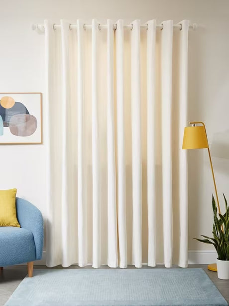 John Lewis ANYDAY Arlo Pair Lined Eyelet Curtains W228 x Drop 228cm - Lily