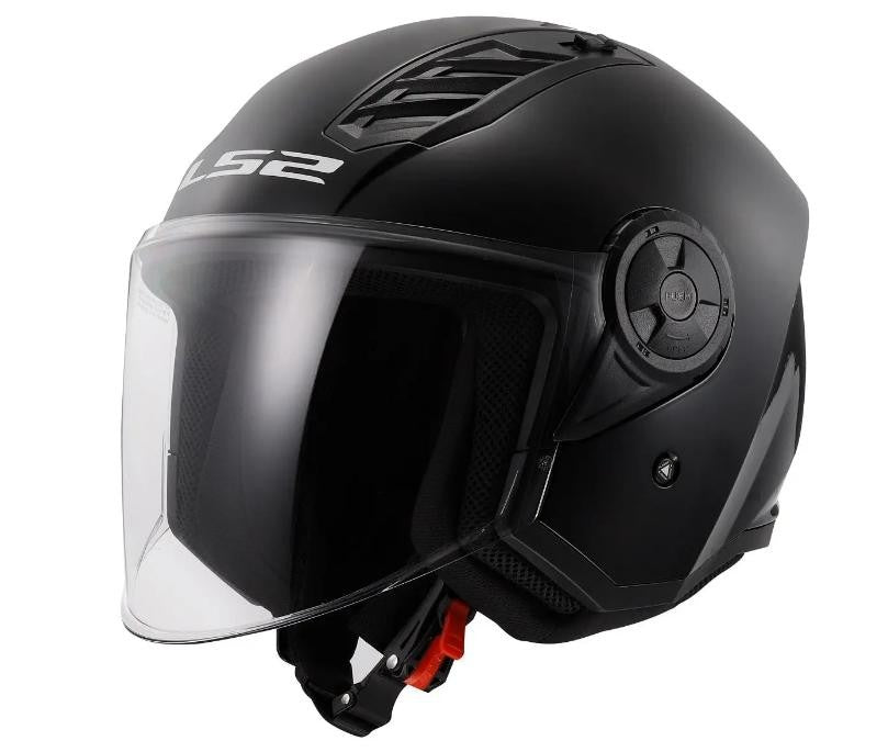 LS2 OF616 Airflow II Urban Downtown Motorcycle Helmet - Gloss Black - Medium