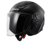 LS2 OF616 Airflow II Urban Downtown Motorcycle Helmet - Gloss Black - Medium