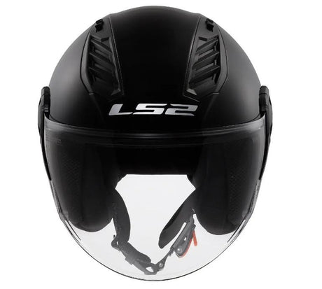 LS2 OF616 Airflow II Urban Downtown Motorcycle Helmet - Gloss Black - Medium