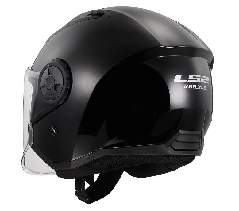 LS2 OF616 Airflow II Urban Downtown Motorcycle Helmet - Gloss Black - Medium