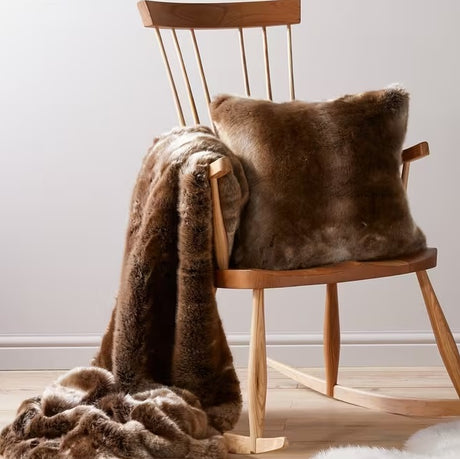 John Lewis Soft Luxury Decorative Faux Fur Throw 150 x 200cm - Golden Brown