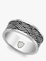 Hoxton London Men's Bamboo Oxidised 9.5g Ring Solid Sterling Silver Size T