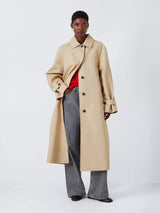 John Lewis Women's Classic Knee Length Button Car Coat - Natural - Size 20