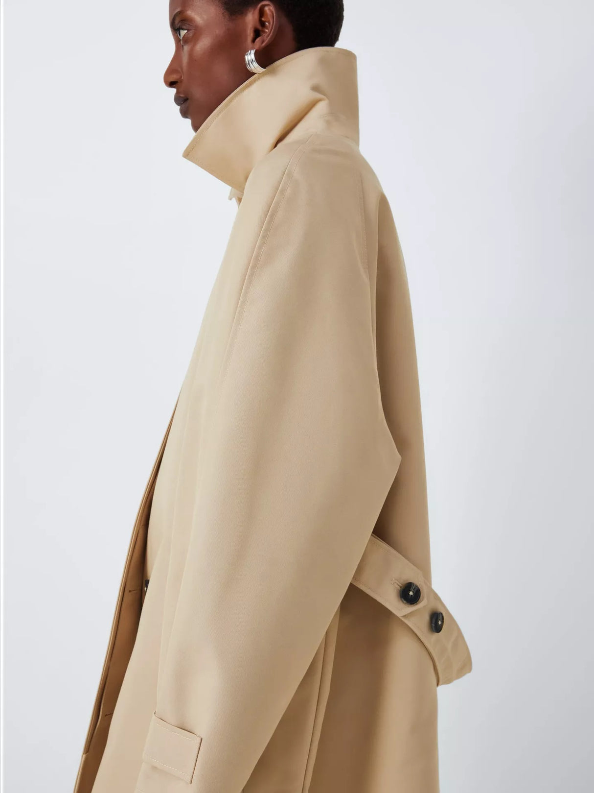 John Lewis Women's Classic Knee Length Button Car Coat - Natural - Size 20