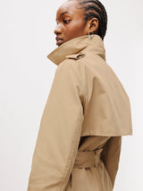 John Lewis Women's Machine Washable Long Trench Coat - Stone - Size 8