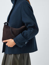 John Lewis Womens Short Funnel Neck Regular Fit Wool Blend Jacket Navy - 14