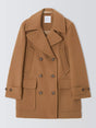John Lewis Women's Double Breasted Wool Blend Peacoat - Size 12 - Camel - Kazoop 