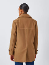 John Lewis Women's Double Breasted Wool Blend Peacoat - Size 12 - Camel - Kazoop 