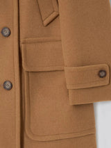 John Lewis Women's Double Breasted Wool Blend Peacoat - Size 12 - Camel - Kazoop 