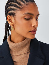 John Lewis Womens Single Breasted Regular Fit Wool Blend Coat Navy - Size 14