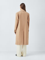 John Lewis Womens Regular Fit Single Breasted Wool Blend Coat - Size 8 Camel