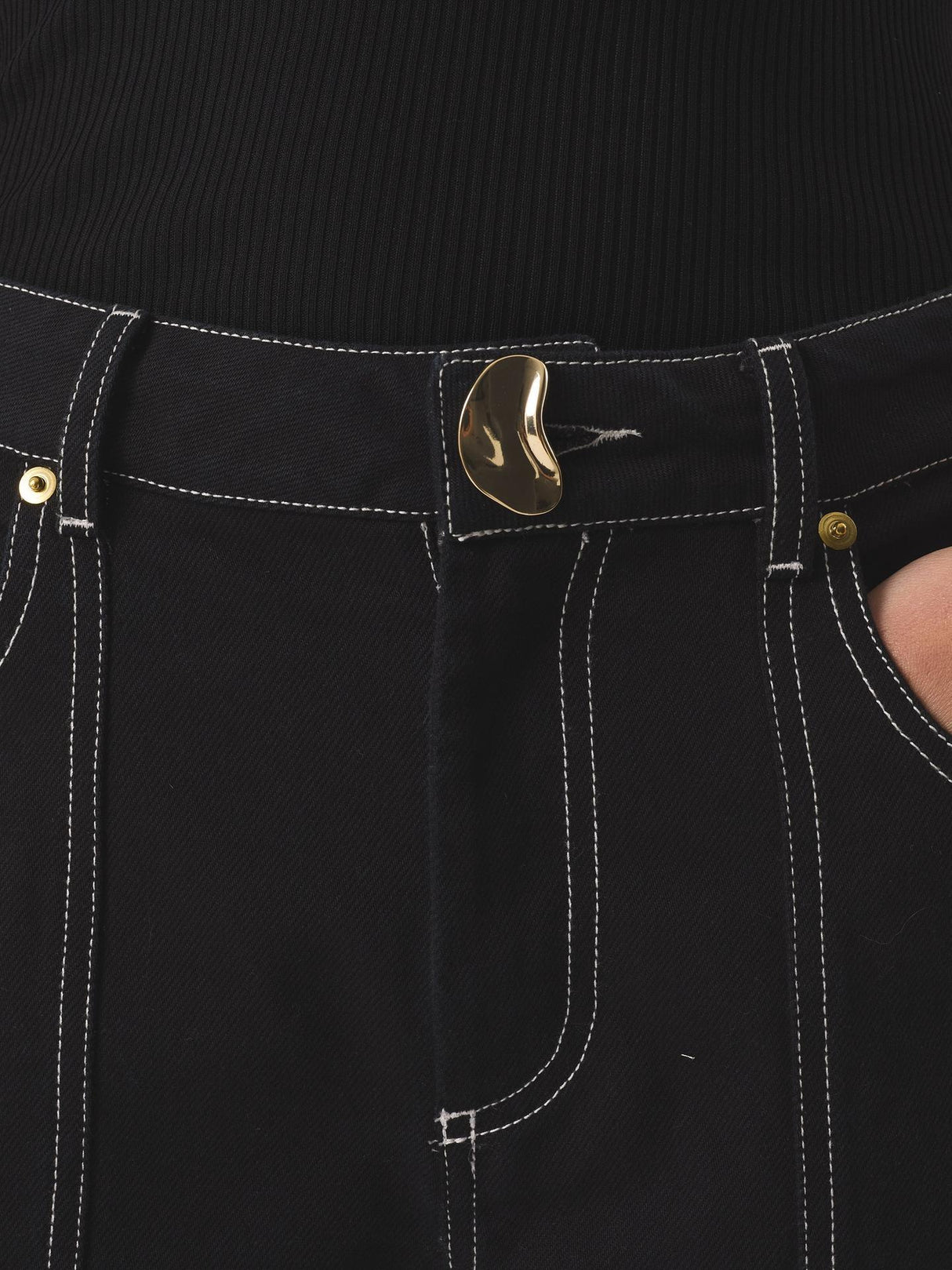 AKYN Sol Womens Cotton High-Rise Regular Length Tapered Jeans Black Size 12