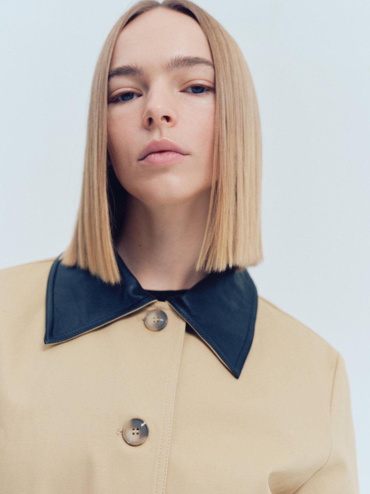 Selected Dua Womens Regular Fit Belted Barn Cotton Jacket Beige - Size 38