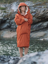 Passenger Escapism Unisex Fleece Lined Jacket Changing Robe - Rust - XS