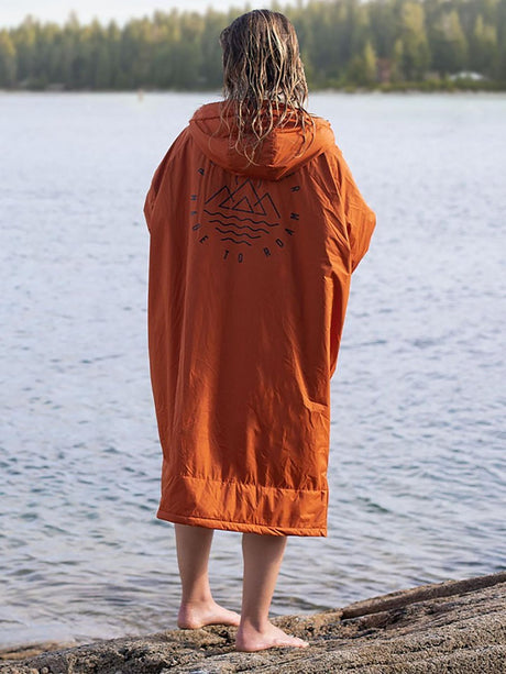 Passenger Escapism Unisex Fleece Lined Jacket Changing Robe - Rust - XS