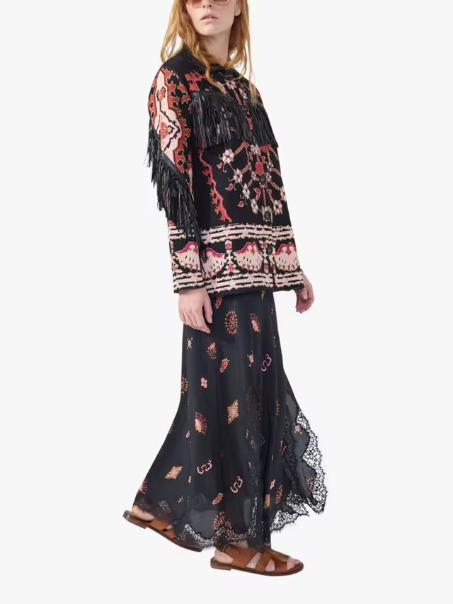 Hayley Menzies Women's Dylan Jacquard Knit Jacket - Black/Multi - Size L