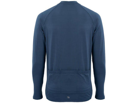 Ridge Mens Long Sleeve Cycling Sports Jersey with Pockets - XXXL - Dark Blue
