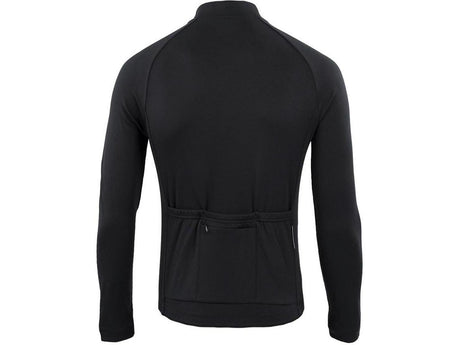 Boardman Mens Long Sleeve Cycling Full Zip Jersey with Pockets - XXL - Black