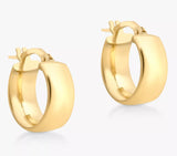 IBB Women's 9 carat Solid Yellow Gold 1.4cm Wide Creole Hoop Earrings