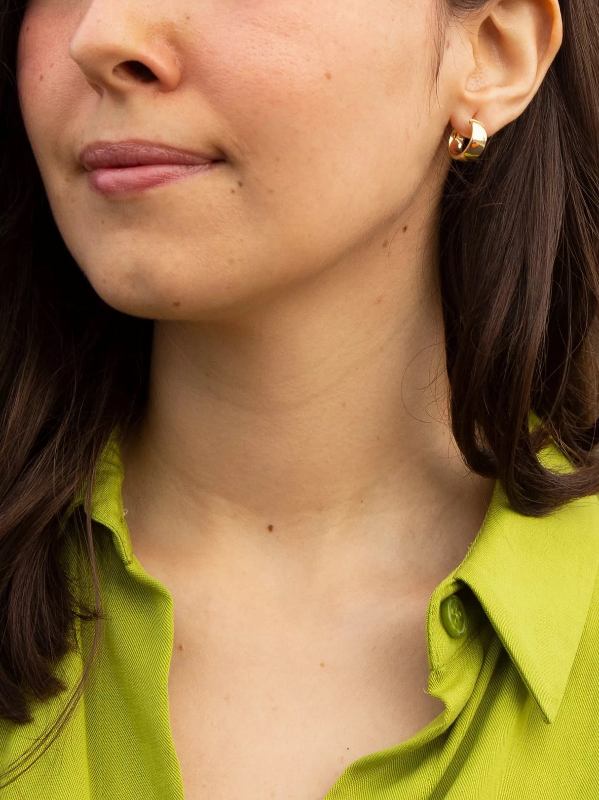 IBB Women's 9 carat Solid Yellow Gold 1.4cm Wide Creole Hoop Earrings