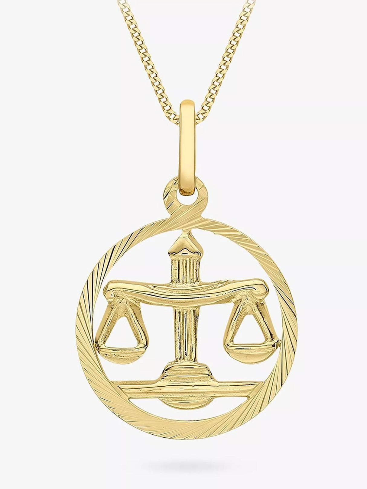 IBB Jewellery Astrology 9ct Yellow Gold Zodiac Pendant Necklace - Libra