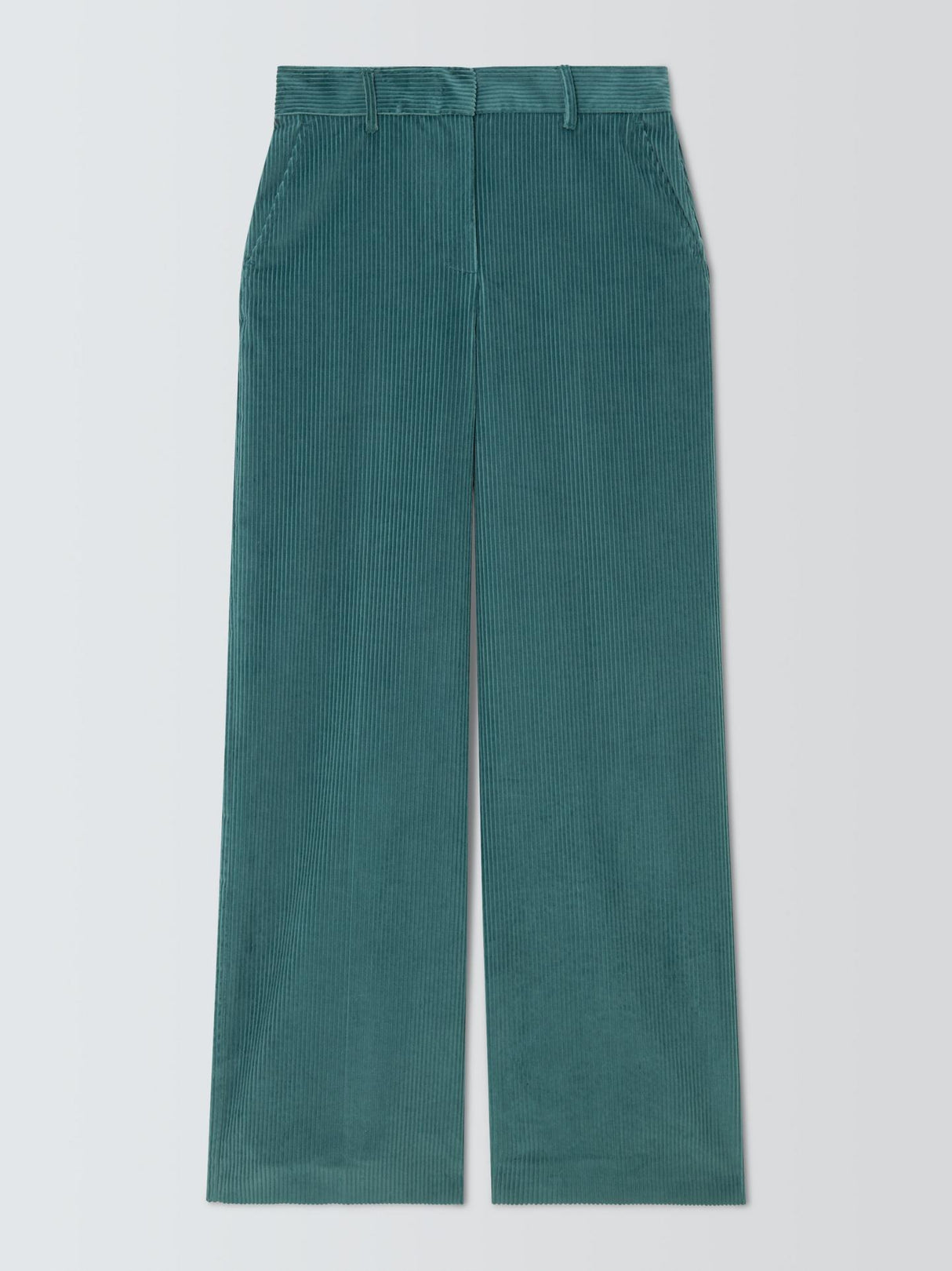 Weekend MaxMara Tania Corduroy Womens Plain Cotton Trousers Teal - Size 12