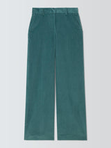 Weekend MaxMara Tania Corduroy Womens Plain Cotton Trousers Teal - Size 12