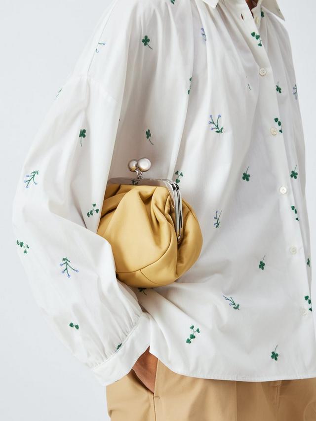 Weekend MaxMara Womens Gilly Embroidered Botanical Shirt White - Size 12