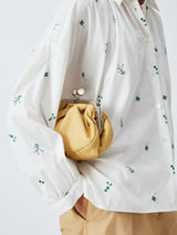 Weekend MaxMara Womens Gilly Embroidered Botanical Shirt White - Size 12