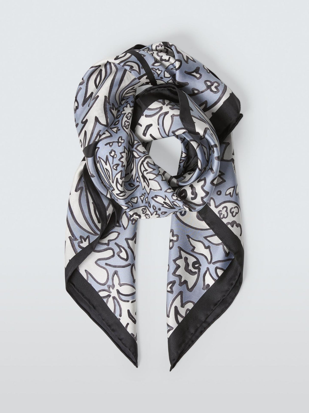 Weekend MaxMara Onesto Butterfly Pure Silk Scarf H90 x W90cm - Light Grey