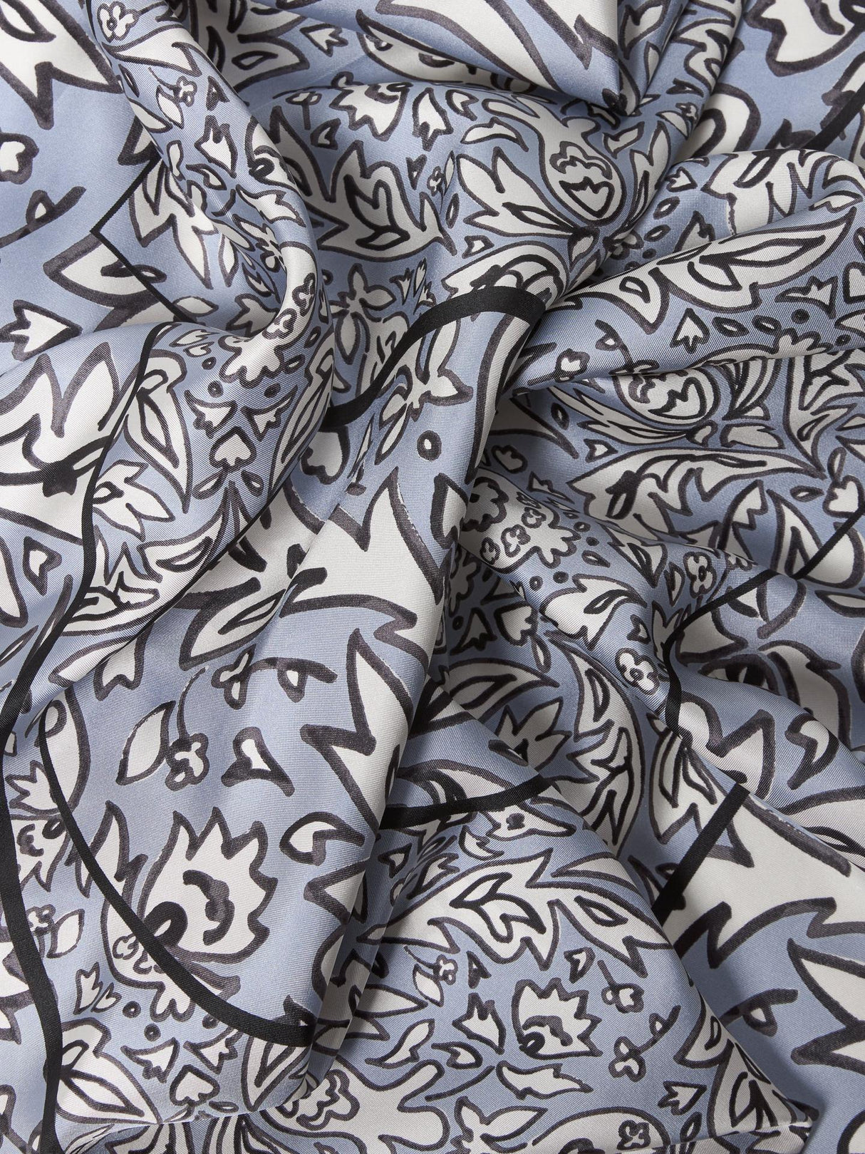 Weekend MaxMara Onesto Butterfly Pure Silk Scarf H90 x W90cm - Light Grey