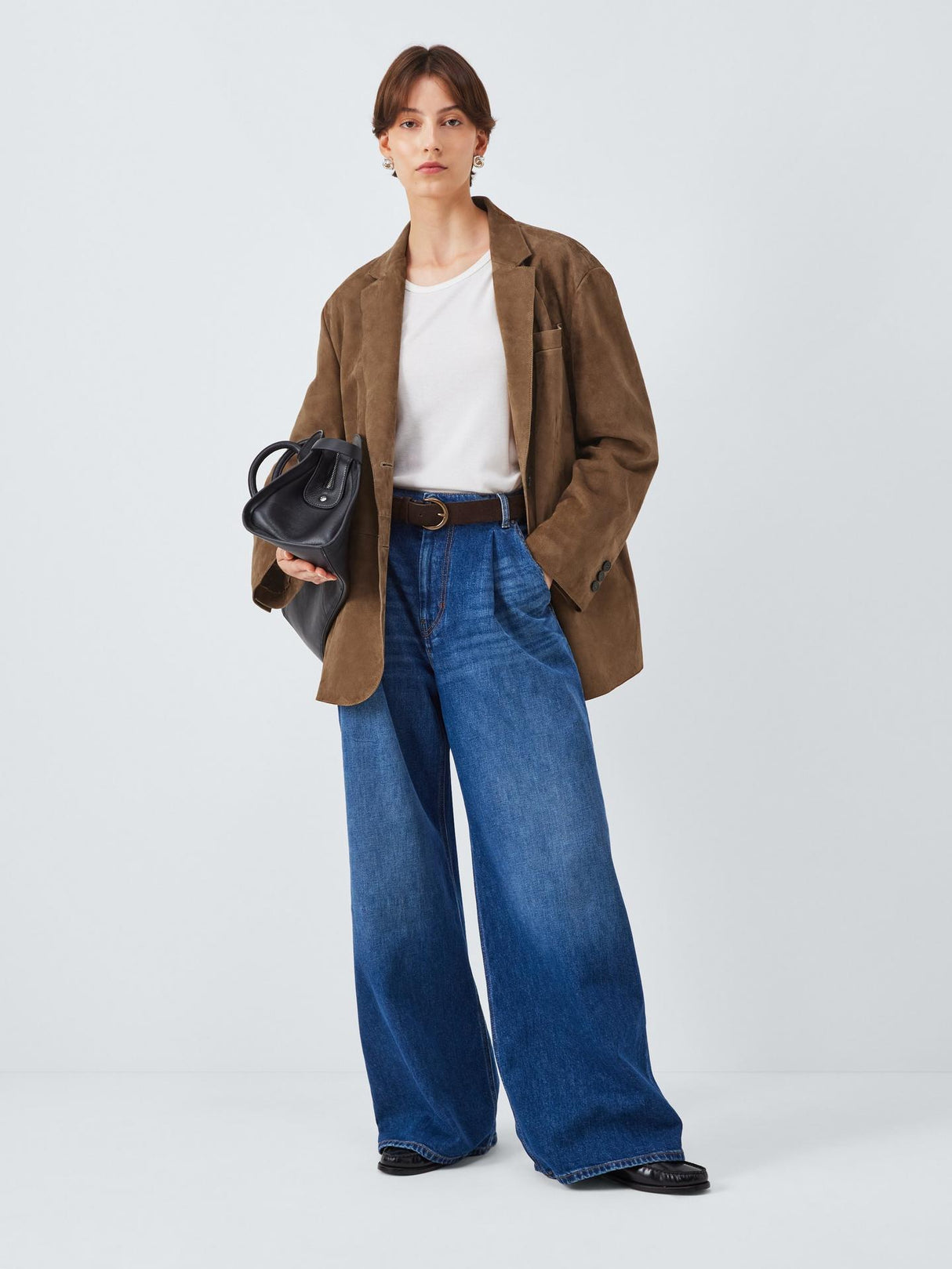 Weekend MaxMara Rolanda Womens Loose Fit Lined Suede Jacket Brown - Size S