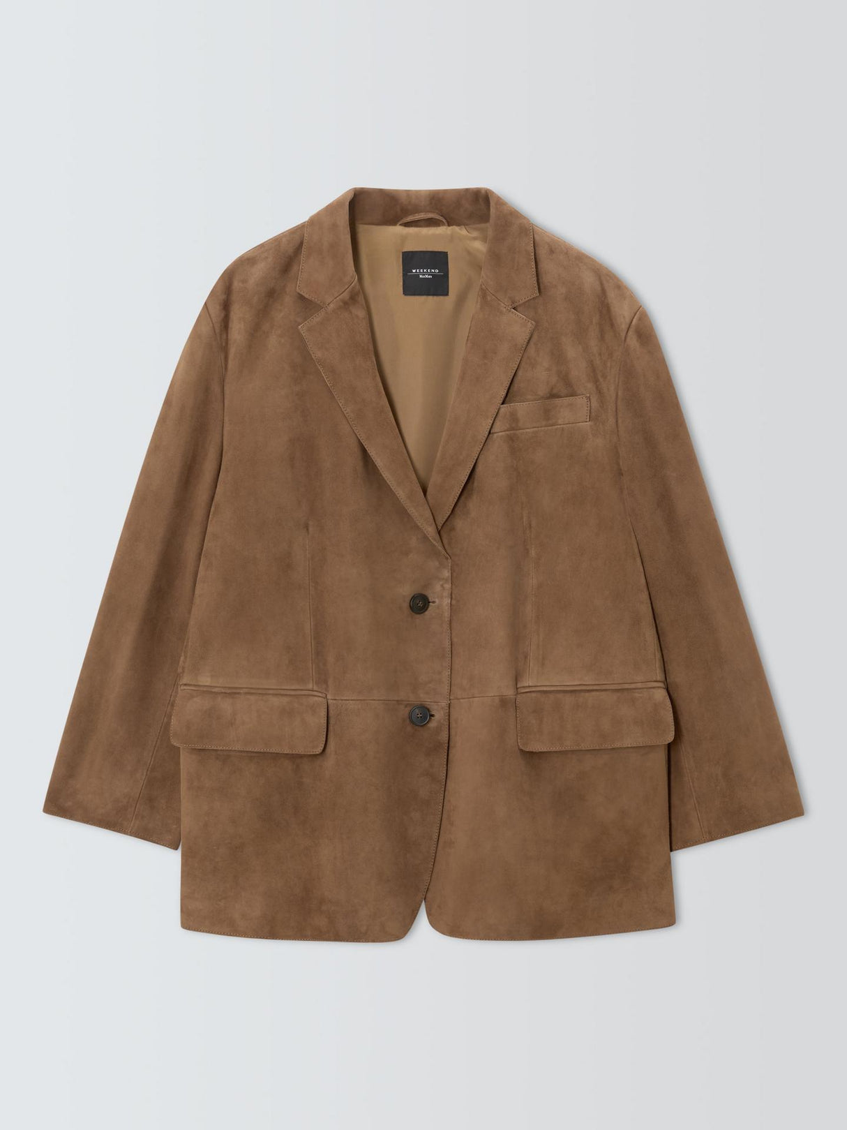 Weekend MaxMara Rolanda Womens Loose Fit Lined Suede Jacket Brown - Size S