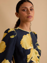 Florere Womens Regular Fit Floral Lined Blouson Sleeve Dress - Size 10 Multi