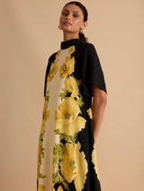 Florere Womens Viscose Floral High Neck Lined Maxi Dress Multi - Size 16