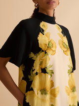 Florere Womens Viscose Floral High Neck Lined Maxi Dress Multi - Size 16