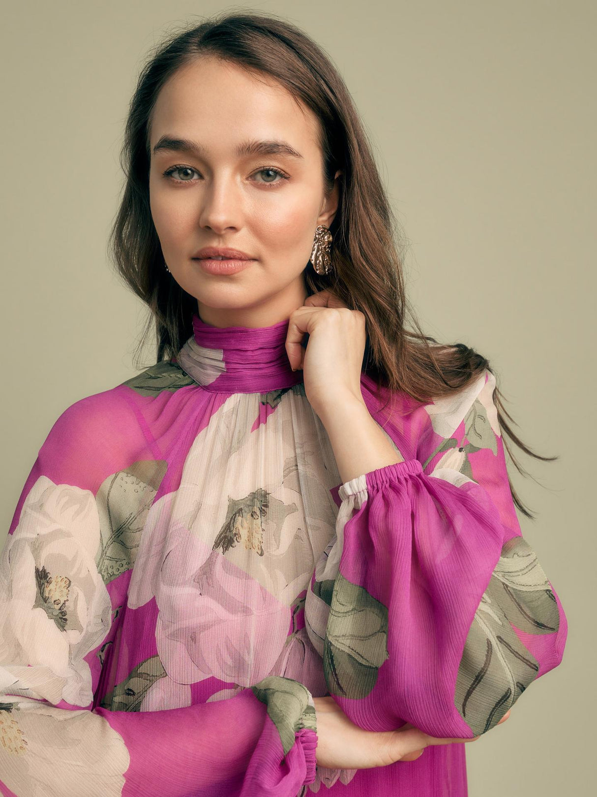 Florere Oriental Bloom Womens Tie Neck Tiered Midi Dress Multi - Size 12