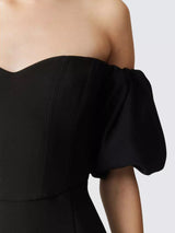 Elliatt Women's Gia Off Shoulder Puffball Bodycon Mini Dress - Black - Small
