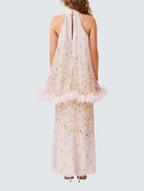 Elliatt Women's Tulsia 3D Floral Cape Sleeveless Maxi Dress - Pink/Multi - M
