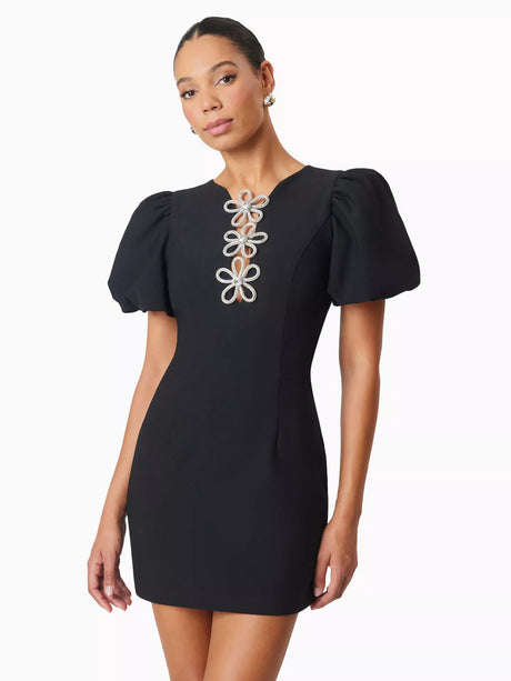 Elliatt Women's Delia Bodycon Short Puff Sleeve Mini Dress - Black - XS