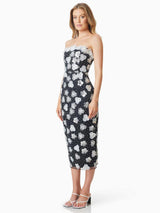 Elliatt Jassamine Womens Polyester Slim Fit Midi Dress Black/White - Medium